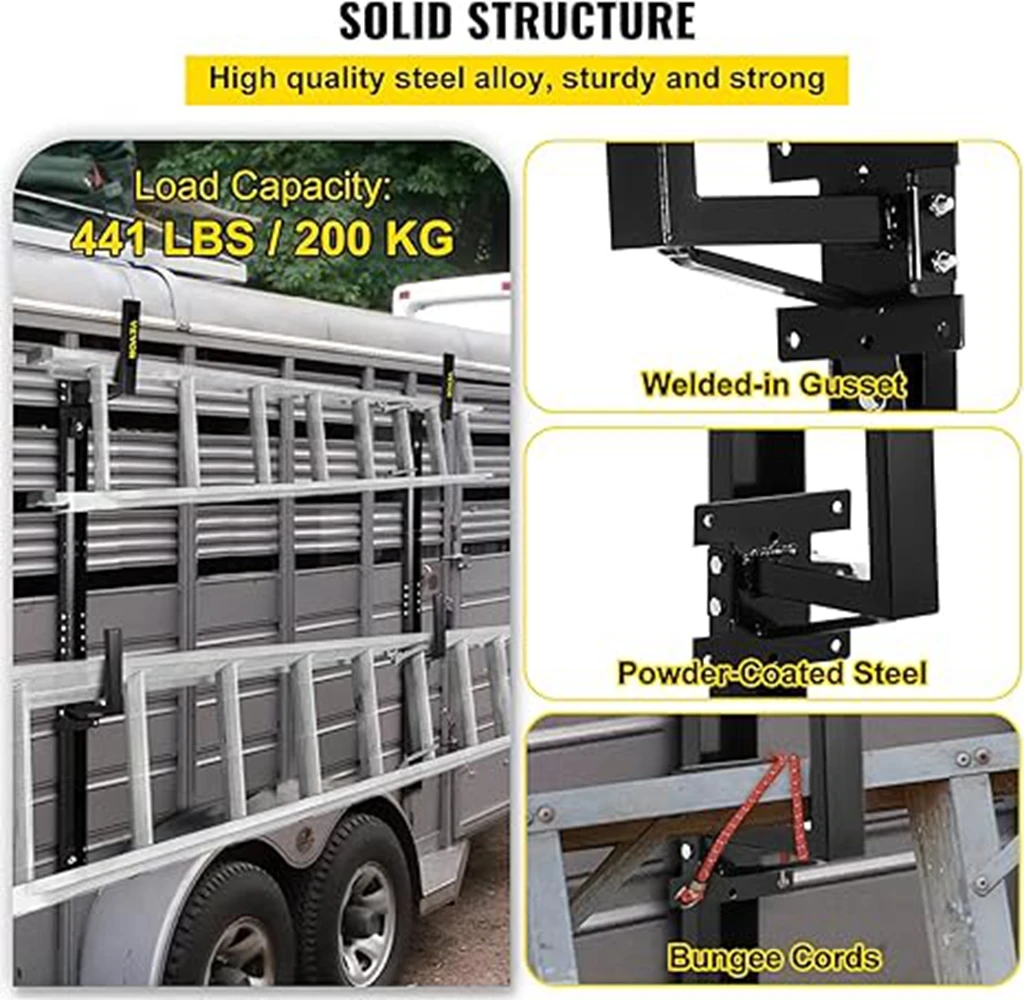 VEVOR Trailer Ladder Rack, Fit for Enclosed Trailer Exterior Side Wall