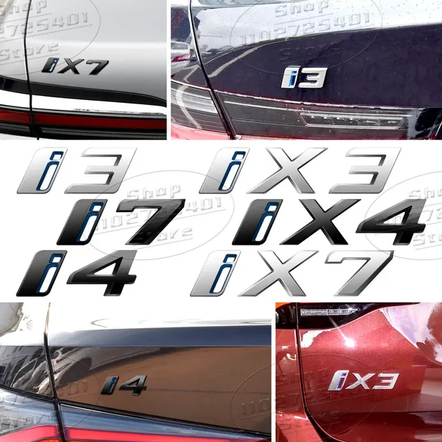3D ABS Plastic i3 i4 i7 iX iX3 iX4 iX7 Logo Car Tailgate Emblem Rear Trunk Badge Sticker For Car Styling Accessories