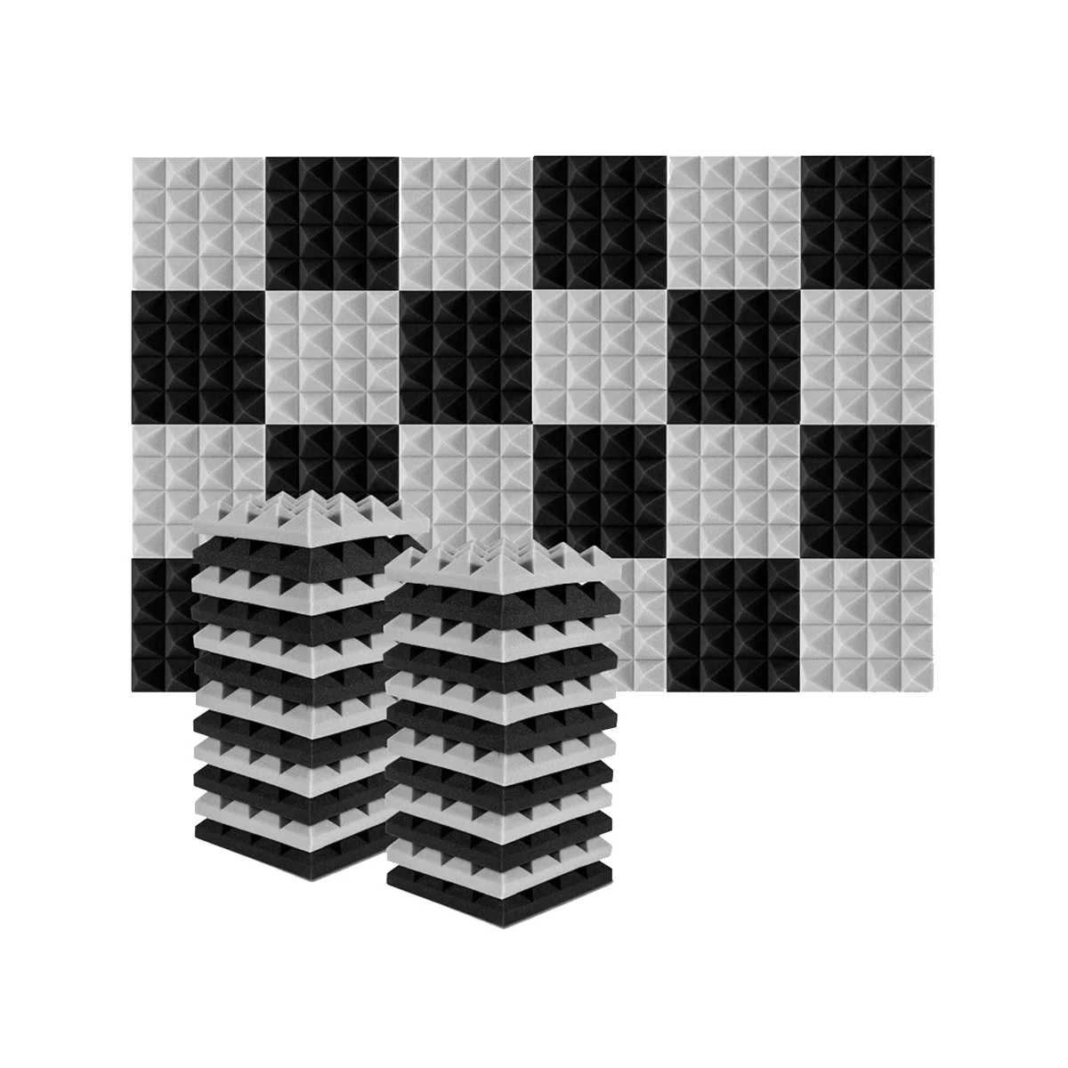 

Звукоизоляционные панели из пенопласта, студийные звукопоглощающие панели черного и серого цвета для шумоизоляции, 25 х25х5 см, 24 шт.