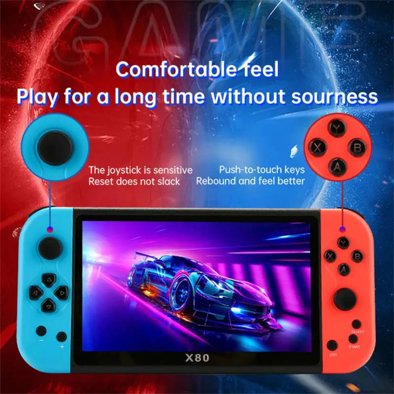 

Game Machine Interactive Safe And Practical Comfortable Feel Play Non-stop Easy To Carry Handheld Console Handheld Game Machine