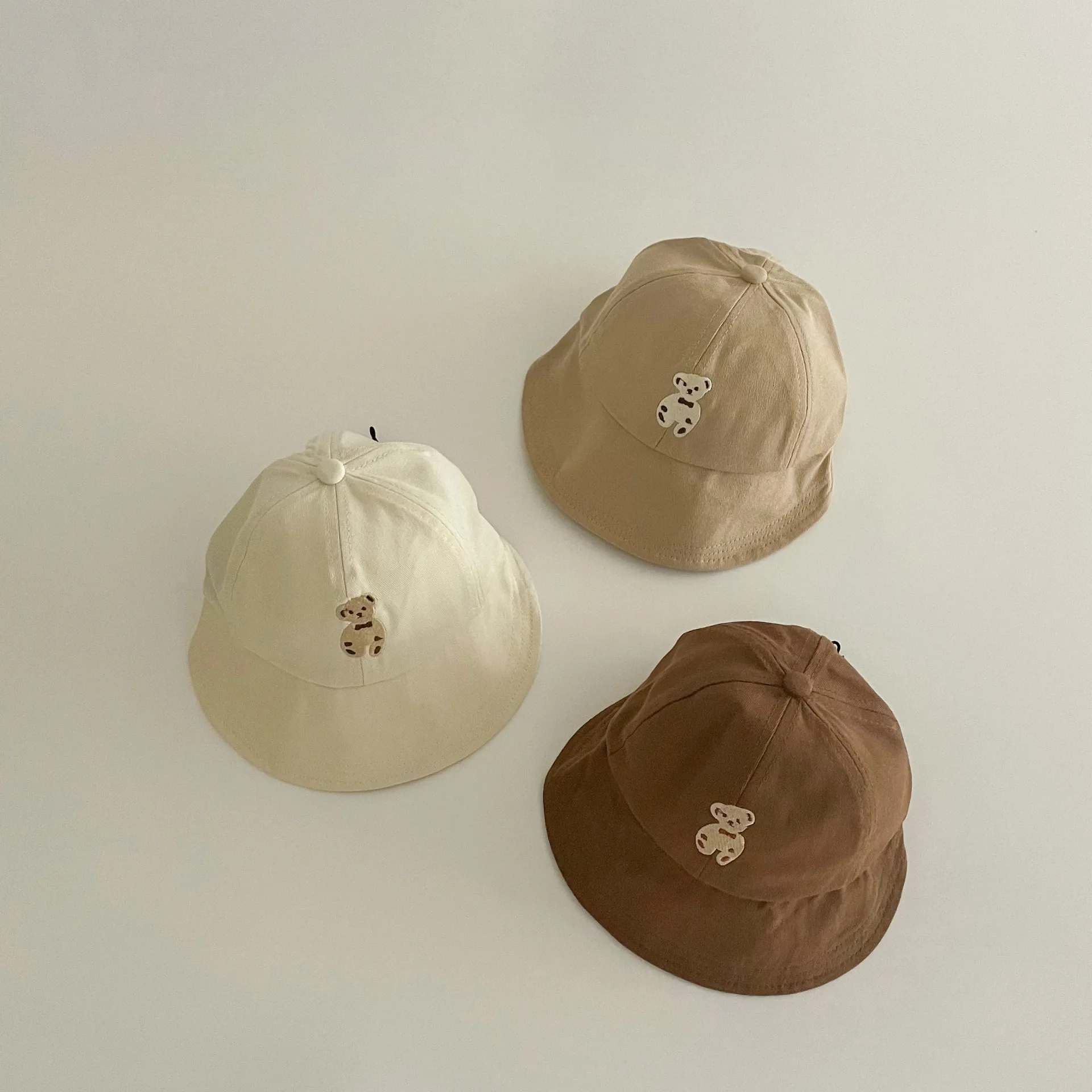 

Autumn Kids Hat Cartoon Bear Fisherman Hats for Girls Boys Cotton Adjustable Toddler Infant Cap Spring Baby Accessories