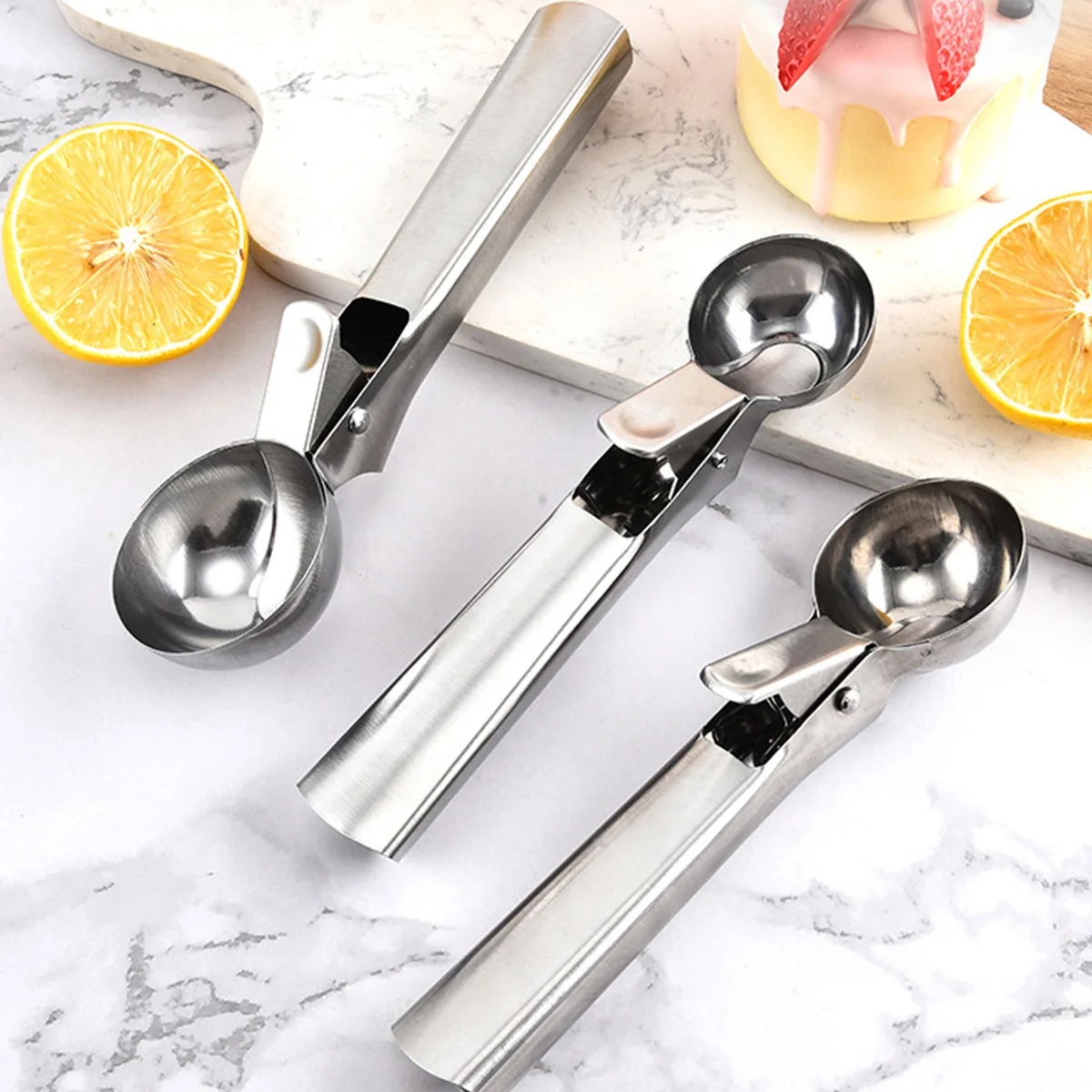 Stainless steel ice cream spoon fruit baller snowball baller creative dessert