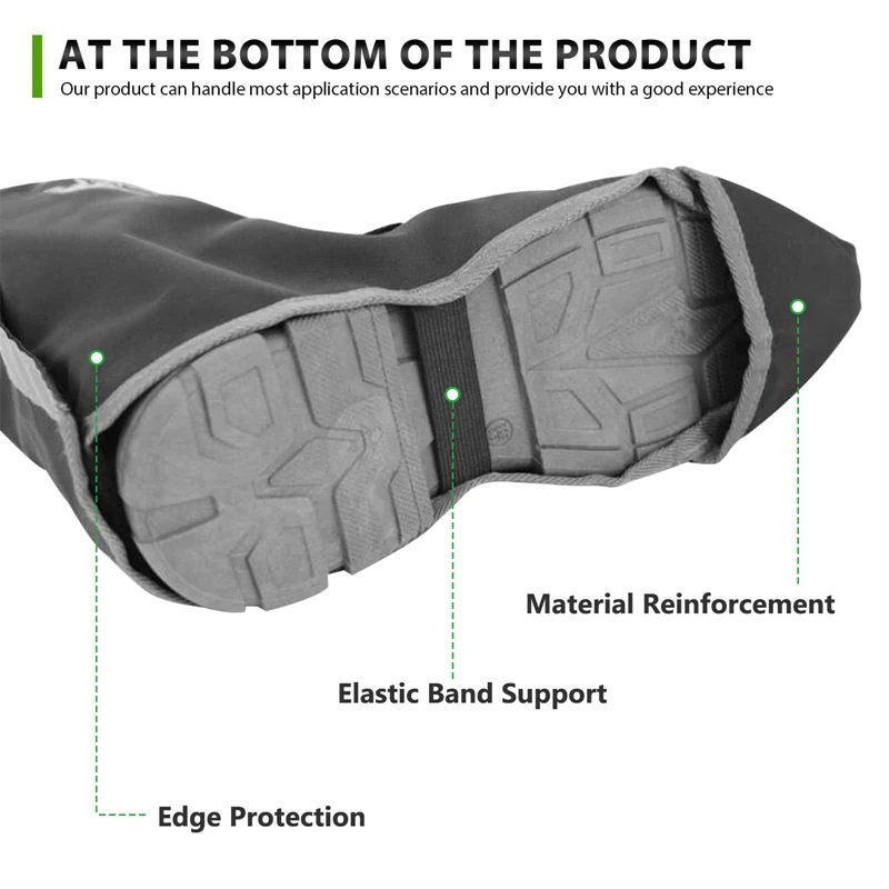Surchaussures unisexes réutilisables et imperméables pour vélo, moto et randonnée, avec réflecteurs de sable et de pluie._voghion.com