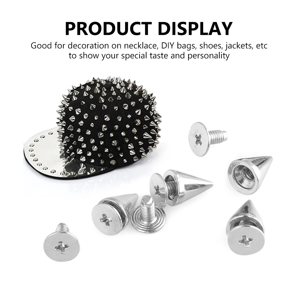 5pcs-50pcs/Sets Bullet Spikes Screw Rivets For Leather Punk Studs and  Spikes For Clothes Thorns Patch DIY Crafts Leather