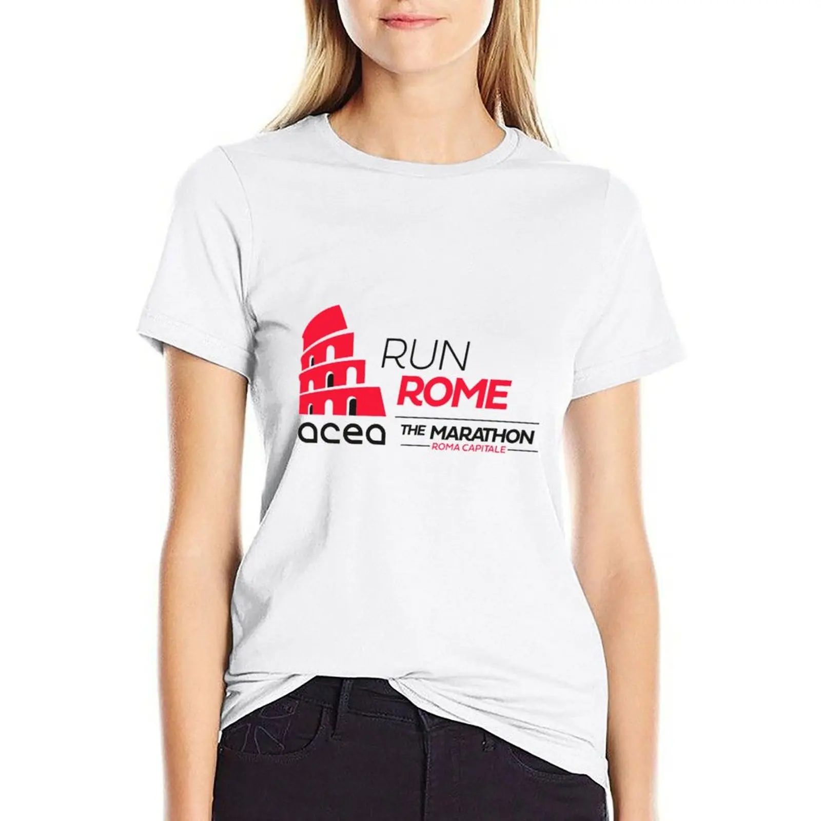 

RUN ROME MARATHON T-shirt graphics summer clothes t-shirt dress for Women long