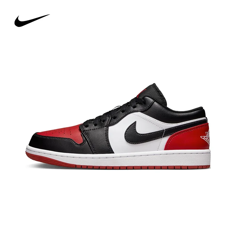 thumbnail image 1 of Zapatillas de baloncesto Air Jordan 1 de cuero, estilo retro, modernas, antideslizantes, resistentes al desgaste y de corte bajo para hombre, 1 of 5