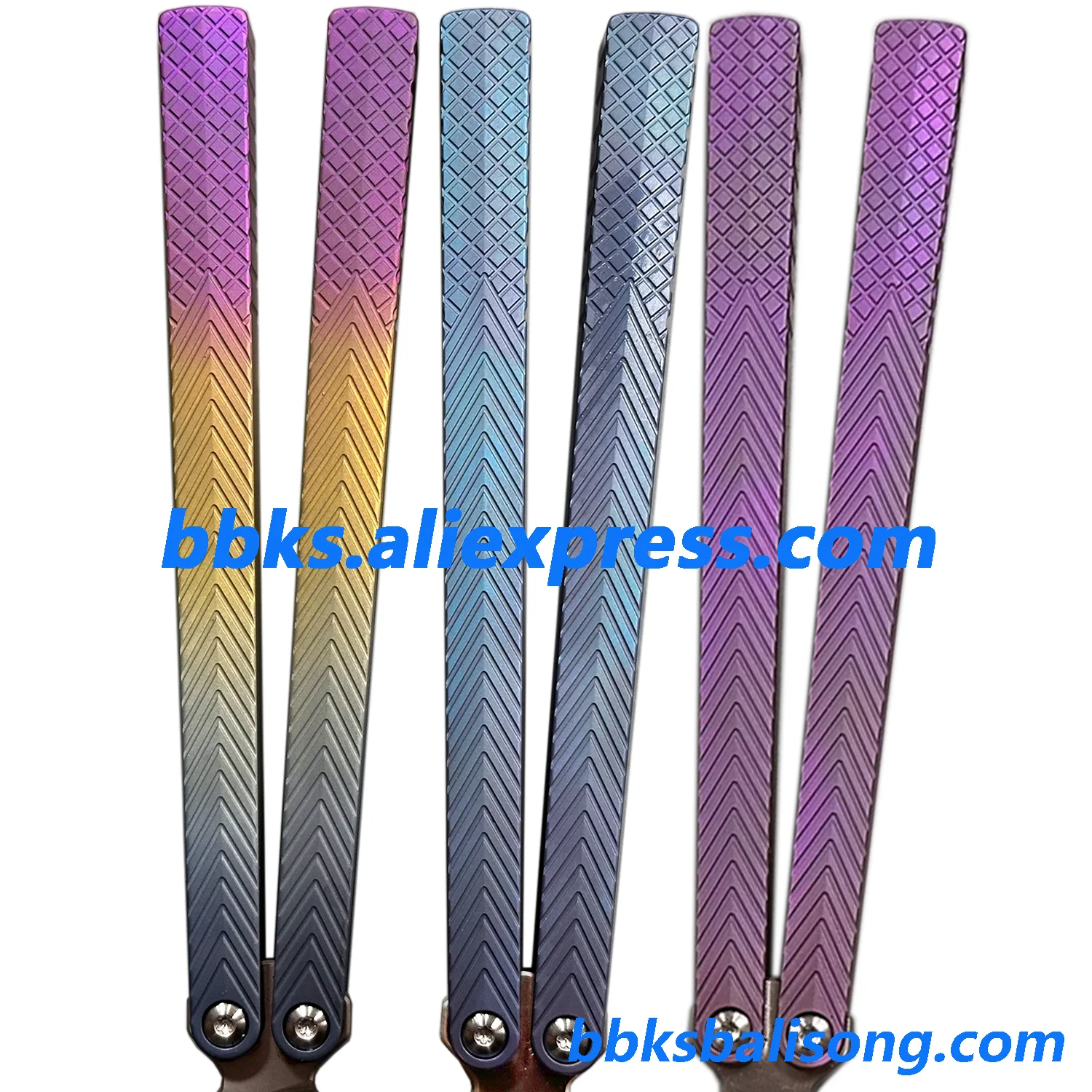Theone Serif Clone Titanium Handle Balisong