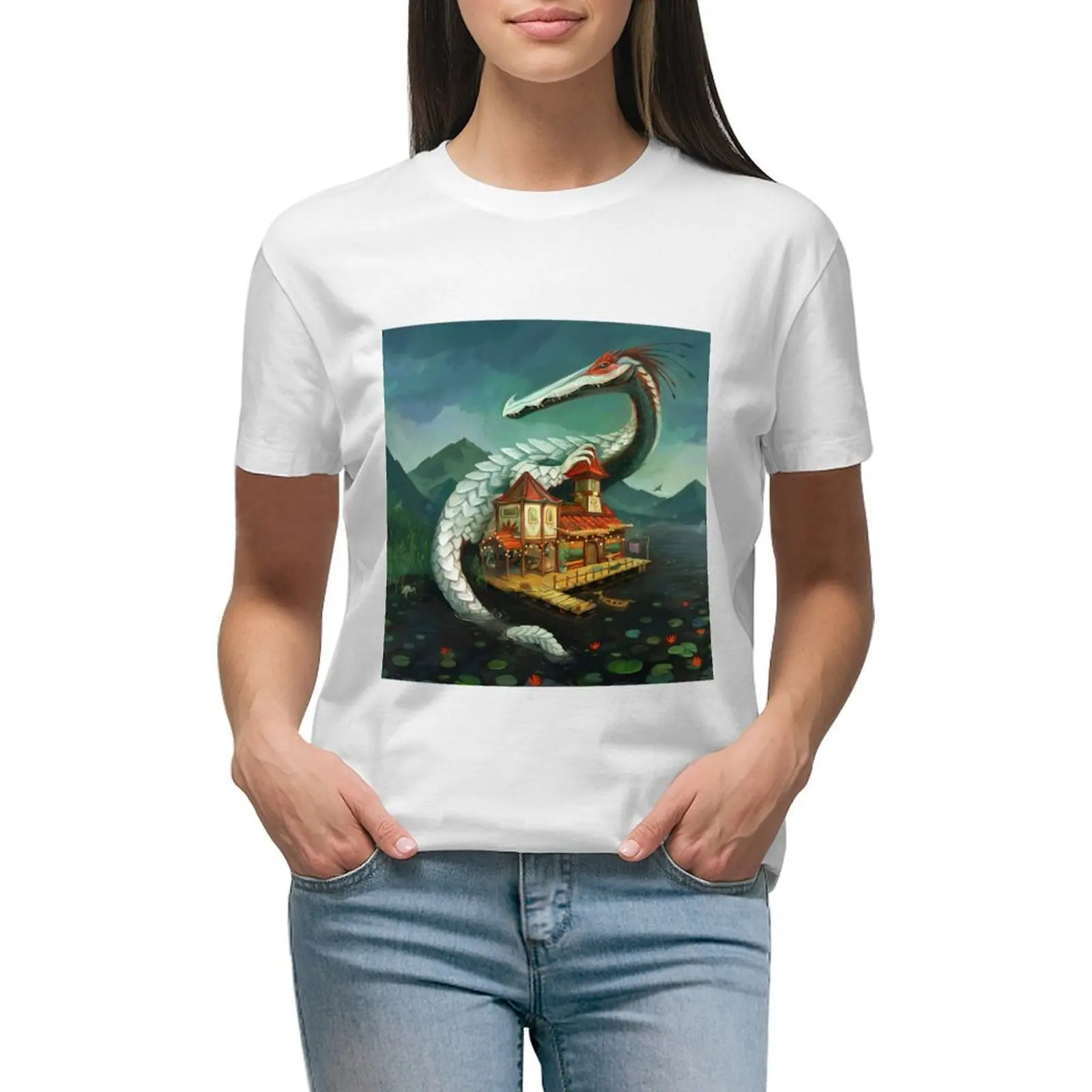 

Water lily guardian T-shirt cute clothes Blouse summer clothes oversized workout shirts for Women