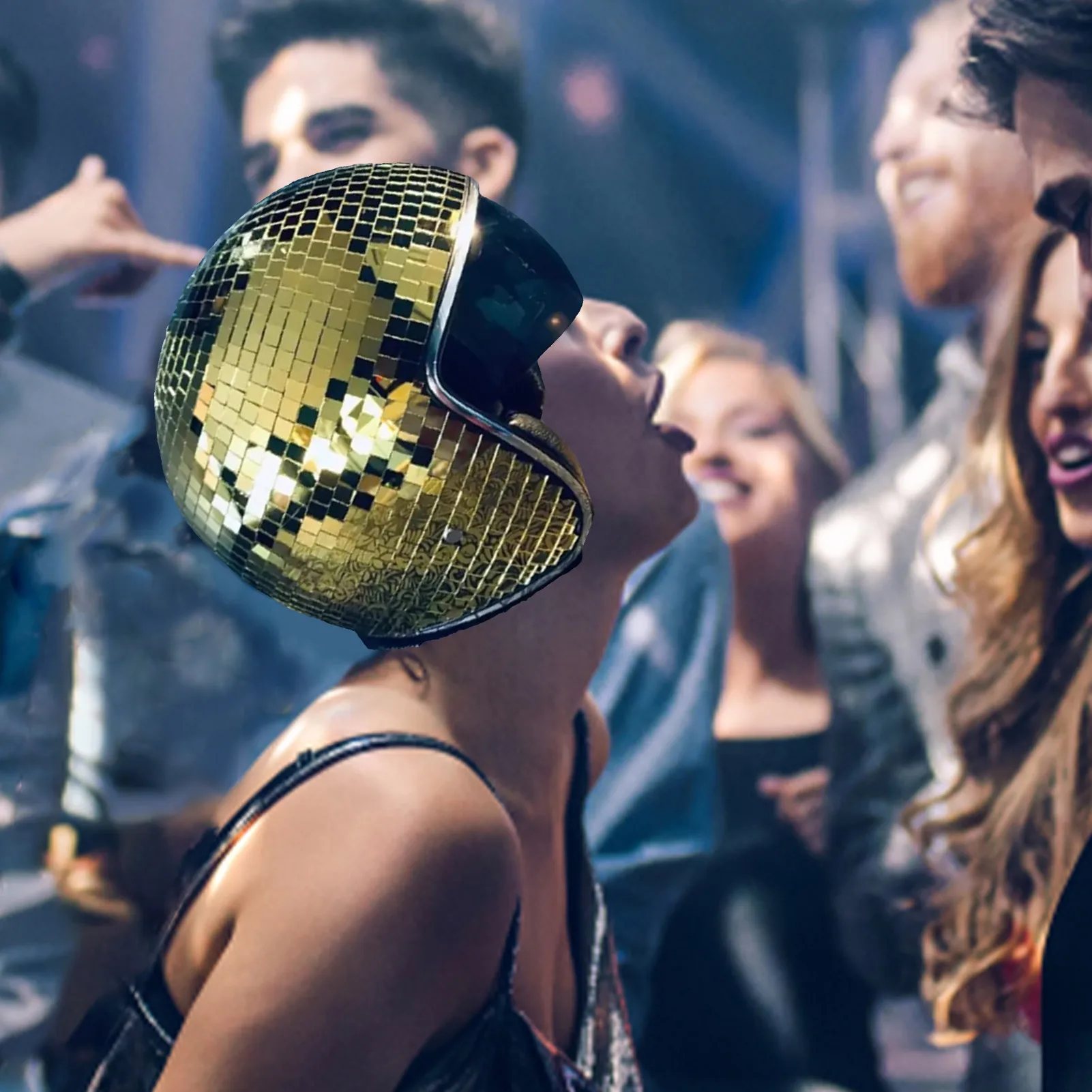 Casque Chang Ball avec visière rétractable, chapeau de cow-boy, verre  pailmétrage, décor de fête