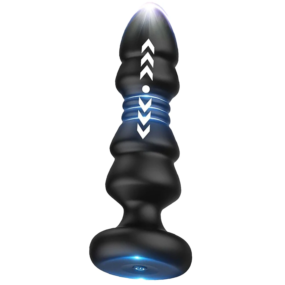 Anal Plug Vibrator Thrusting Anal Plug Vibrator Anal Beads Male Prostate Massager Telescopic Vibrating Butt Plug Stimulator Sex Toys for Women Men