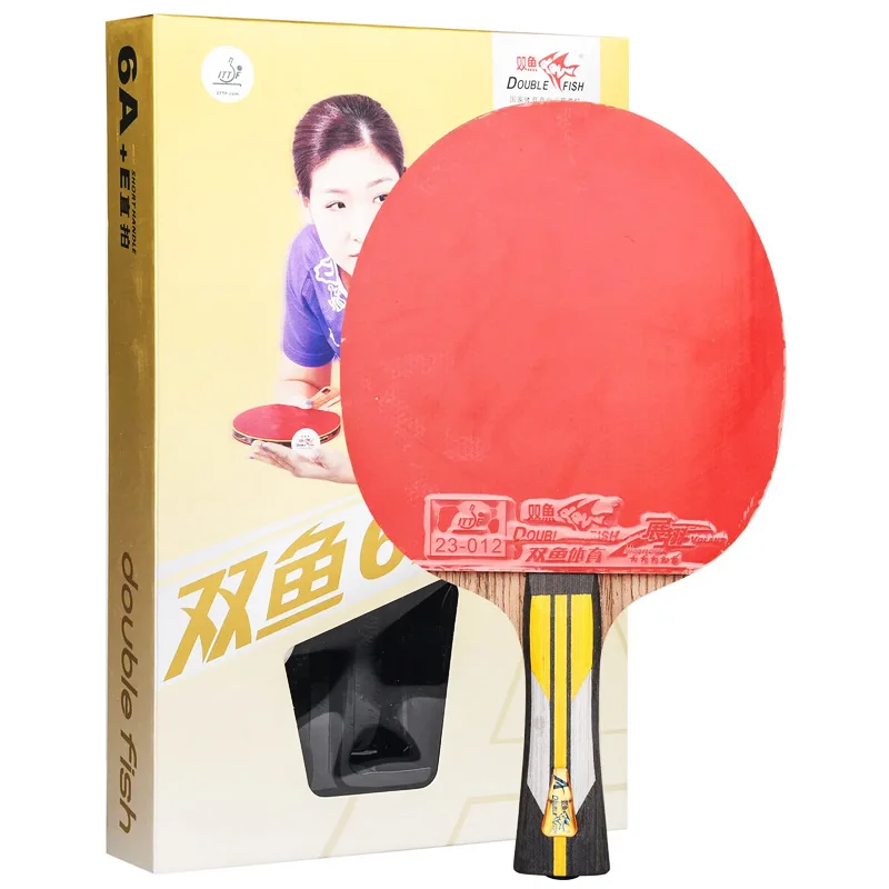 

Double Fish 5/6 Star Table Tennis Racket 7 Wood Offensive Good Feeling Ping Pong Paddle Bat 5A+ 6A+