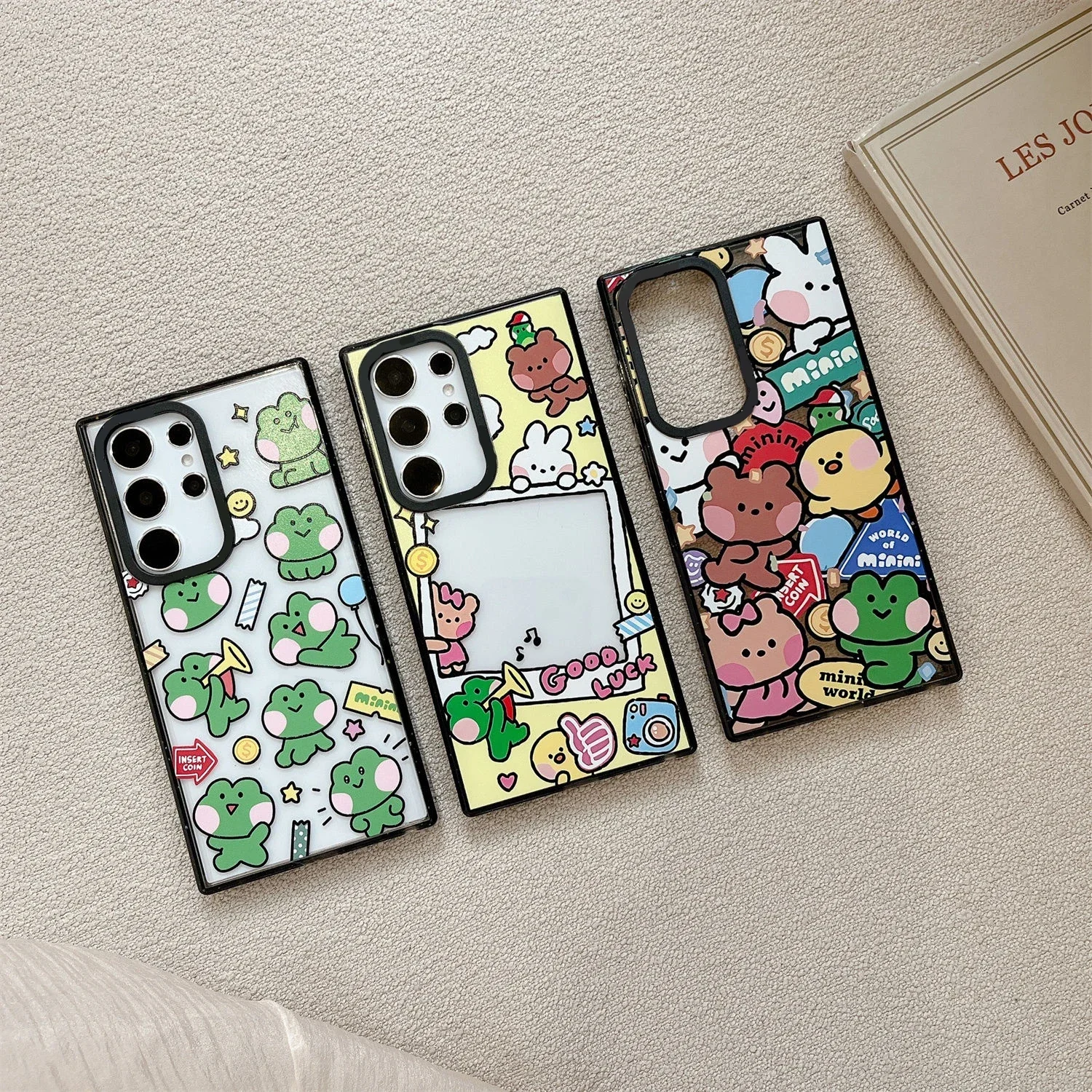 Frog Animals Acrylic Black Border Case for Samsung Galaxy S22 S23 S24 Ultra S22+ S23+ S24 Plus Cover Protective Case