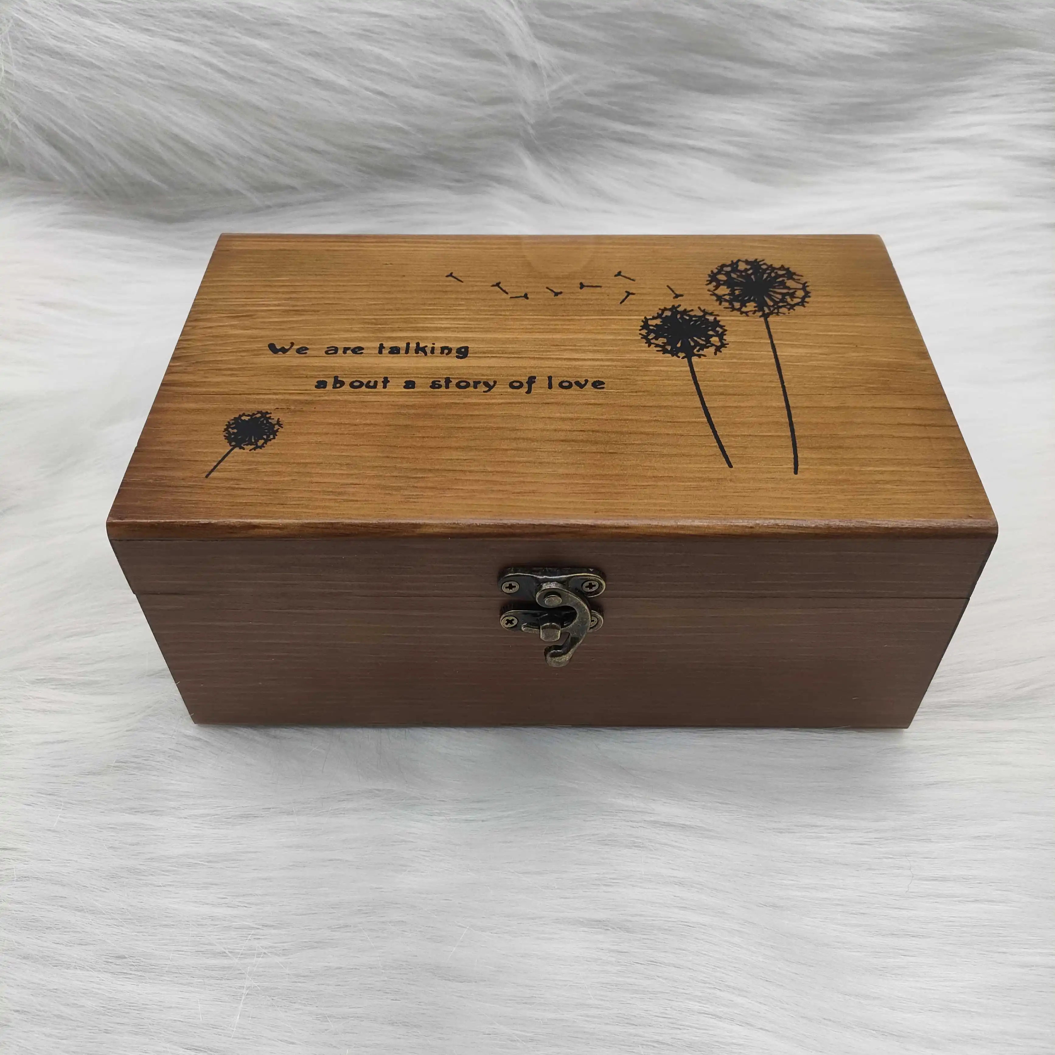 1pc Household Vintage Wooden Sewing Box, DIY Sewing Tools Wooden Box, Multifunctional Solid Wood Needle And Thread Storag