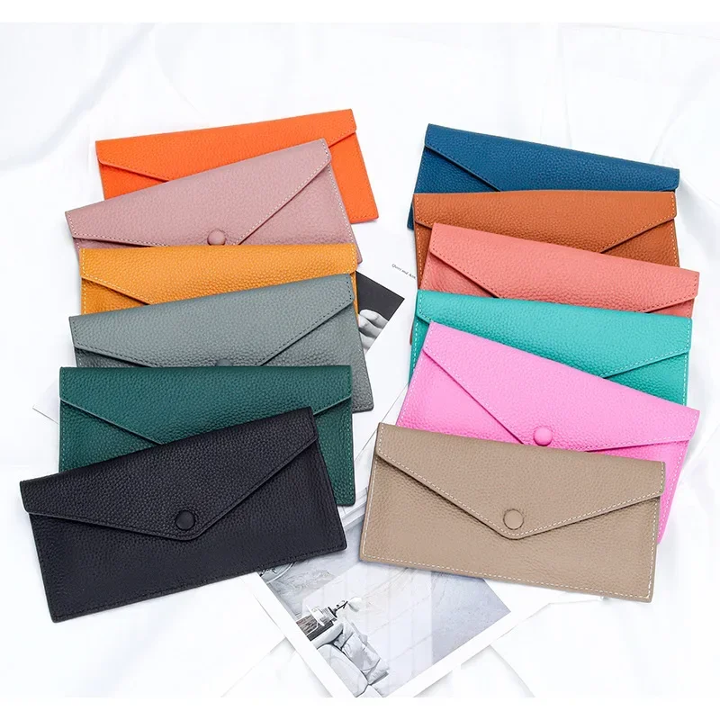 New Women Wallets Zipper Genuine Leather Coin Purse Ultrathin Organizer Case Wallet Multi-card Bit Bank Cards Holder Card Case