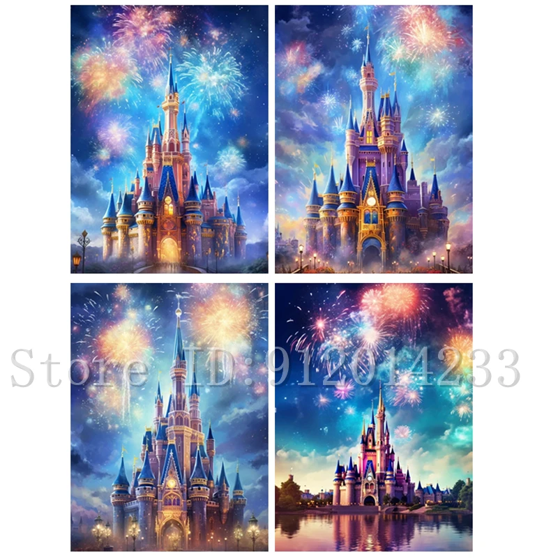 

Disney вышивка алмазный замок наборы дом фейерверк пейзаж полная круглая дрель алмазные картины уникальный подарок ручная работа