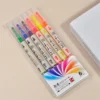 6Pcs/Set Double Head Fluorescent Highlighter Pen Markers Pastel Drawing Pen for Student School Office Supplies Cute Stationery 1