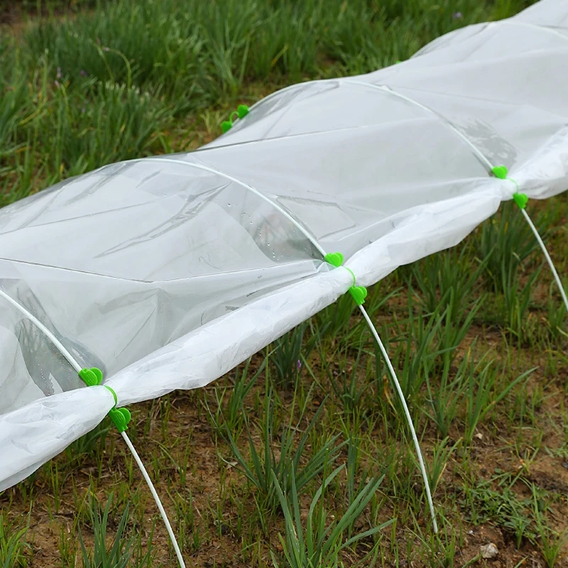 10/30/50Pcs Greenhouse Clamps Film Fixing Clips 4/5/6/7MM Season Plants Rod Cover Netting Tunnel Hoop Clamp Extension Support