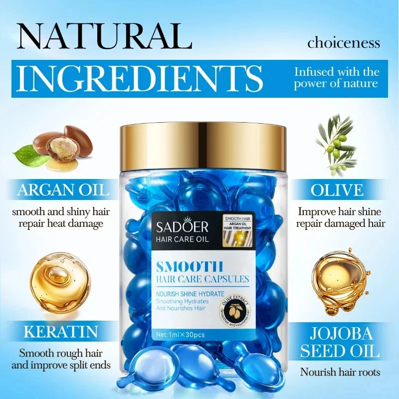 Magic Hair Vitamin Capsule Keratin Oil Fast Restore Hair Soft Smooth Shiny Deep Moisturizer Frizzy Dry Scalp Care Products
