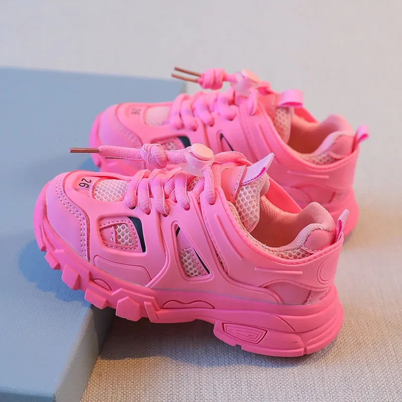 Spring Children New Sports Shoes Boys Girls Fashion Clunky Sneakers Baby Cute Candy Color Casual Shoes Kids Running Shoes 5