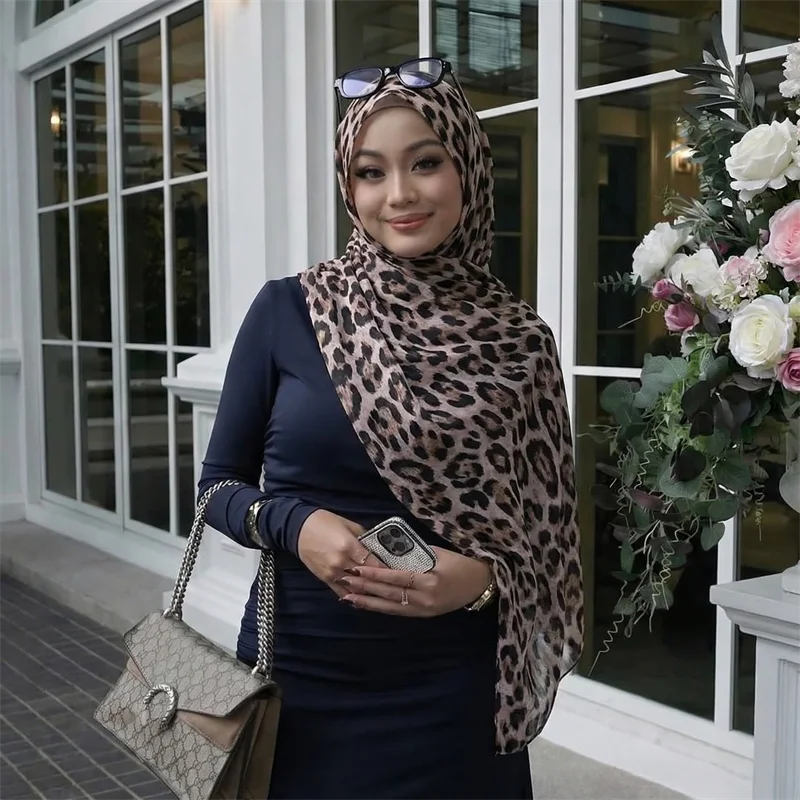 2026 Luxusmarken-Schal mit Leopardenmuster, Baumwollschal, Damen-Wickeltuch, großer warmer Pashmina-Hijab, Kopftuch, Schals, Bufanda, Foulard, Stolen – Detail 17