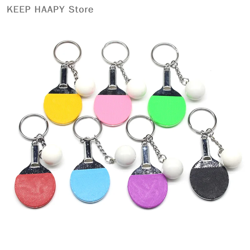 1PC Sport Ping Pong Table Tennis Ball Badminton Bowling Ball Keychain Key Ring Souvenir Gift Ornament For Men Women