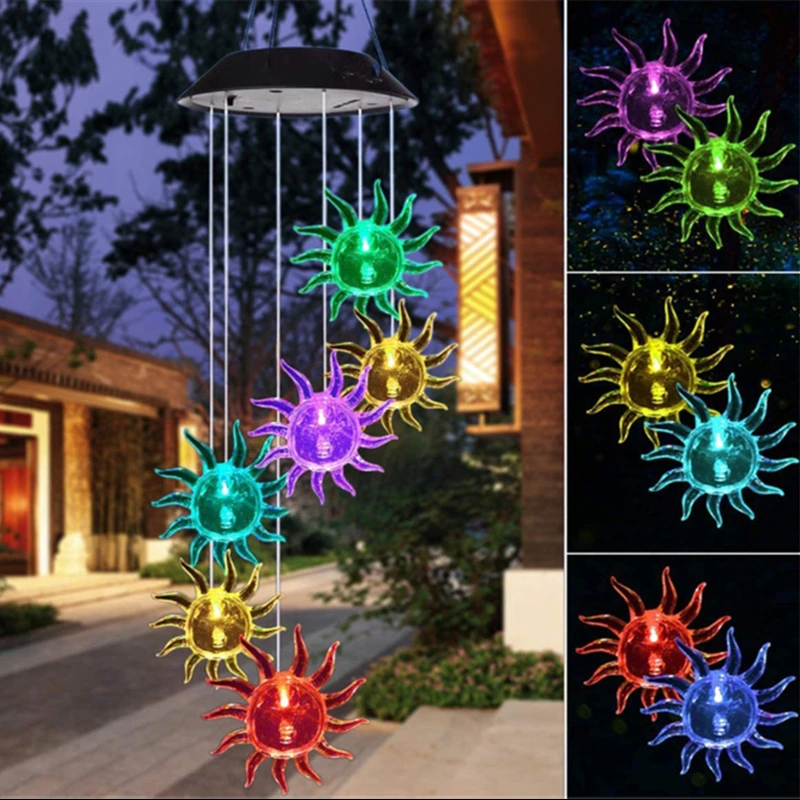 Solar Light Outdoor Powered LED Wind Chime IP65 Butterfly Hummingbird Lawn Lamp For Garden Decor Solar Garden Light Outdoor outdoor fence lights