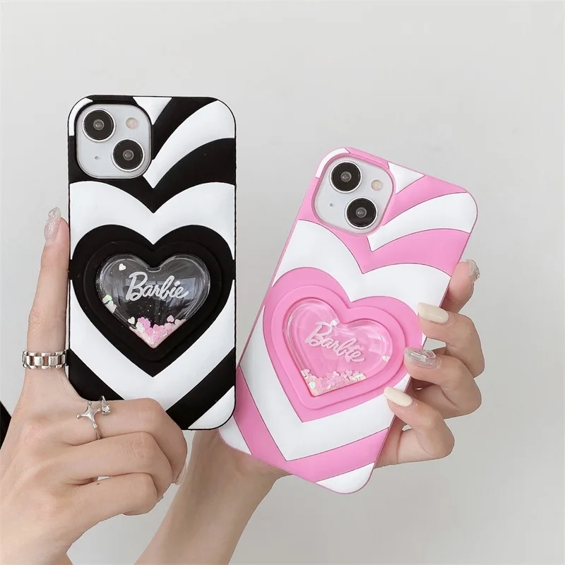 Fashion Barbie Quicksand Protect Case Per Apple Iphone 15 14 13 12 11 Pro Max Luxury Soft Silicone Cover Posteriore Antiurto Capa