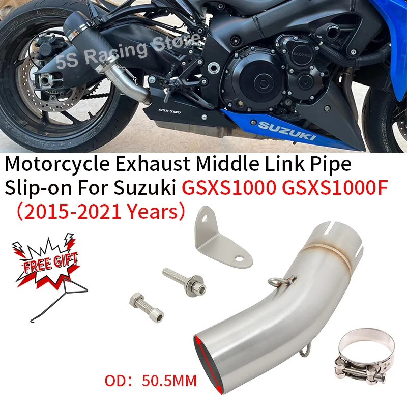 

For SUZUKI GSX-S 1000 1000F GSXS1000 GSXS1000F 2015 - 2020 Motorcycle Exhaust System Escape Modified Link Pipe 51mm Muffler