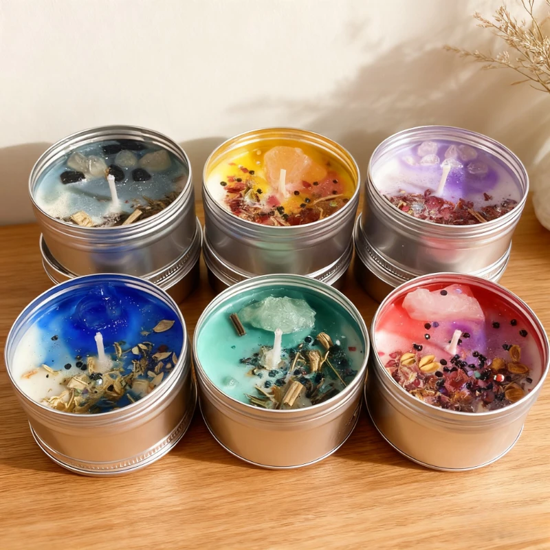 Soy Wax Scented Candle with Seashells and Botanicals