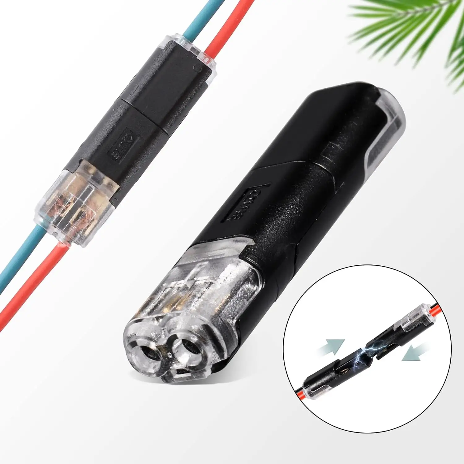 Pluggable LED Wire Connectors 2 Pin 2 Way Toolless Spring Wire Connectors Without Wire-Stripping Compact Wiring 20PCS
