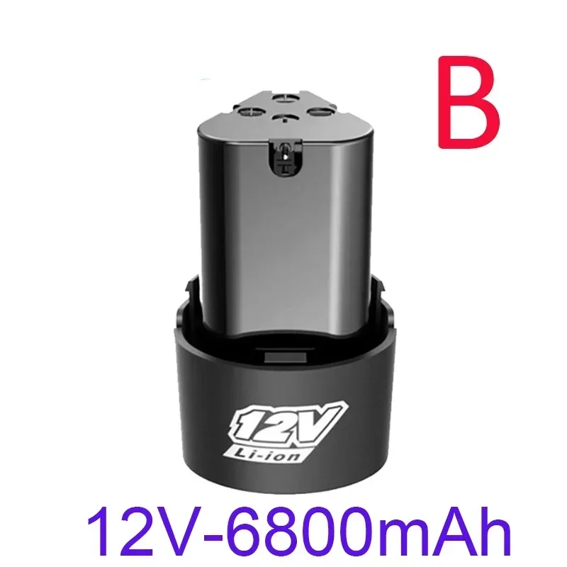전동 공구 용 대용량 12V 6800mAh 범용 충전식 배터리, 전동 드라이버 전기 드릴 리튬 이온 배터리