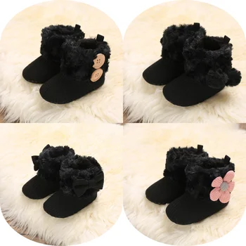 0-18Months Newborn Baby Autumn Winter Boots Baby Girl Boys Winter Warm Shoes Black Fashion Toddler First Walkers Kid Shoes