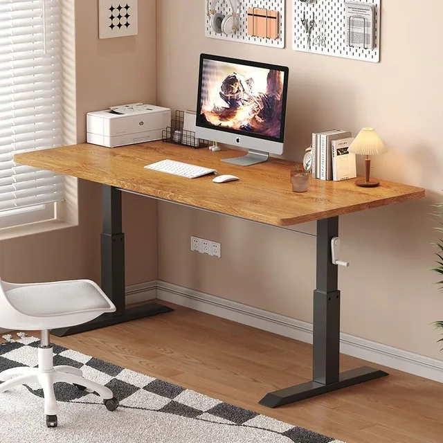 Hand Lift Lifting Student Home Desk Study Bedroom Computer Small Home Long Adjustable Desk Simple and Modern Workbench Desks