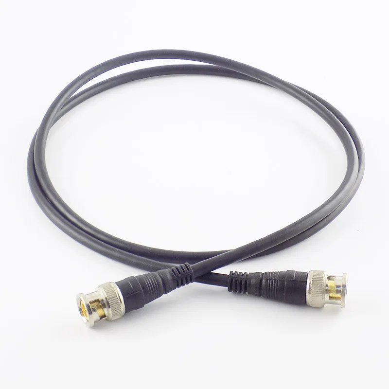 BNC macho para macho cabo adaptador para câmera de CCTV, conector BNC, câmera acessórios, 75Ohm, 0,5 m, 1m, 2m, 3m