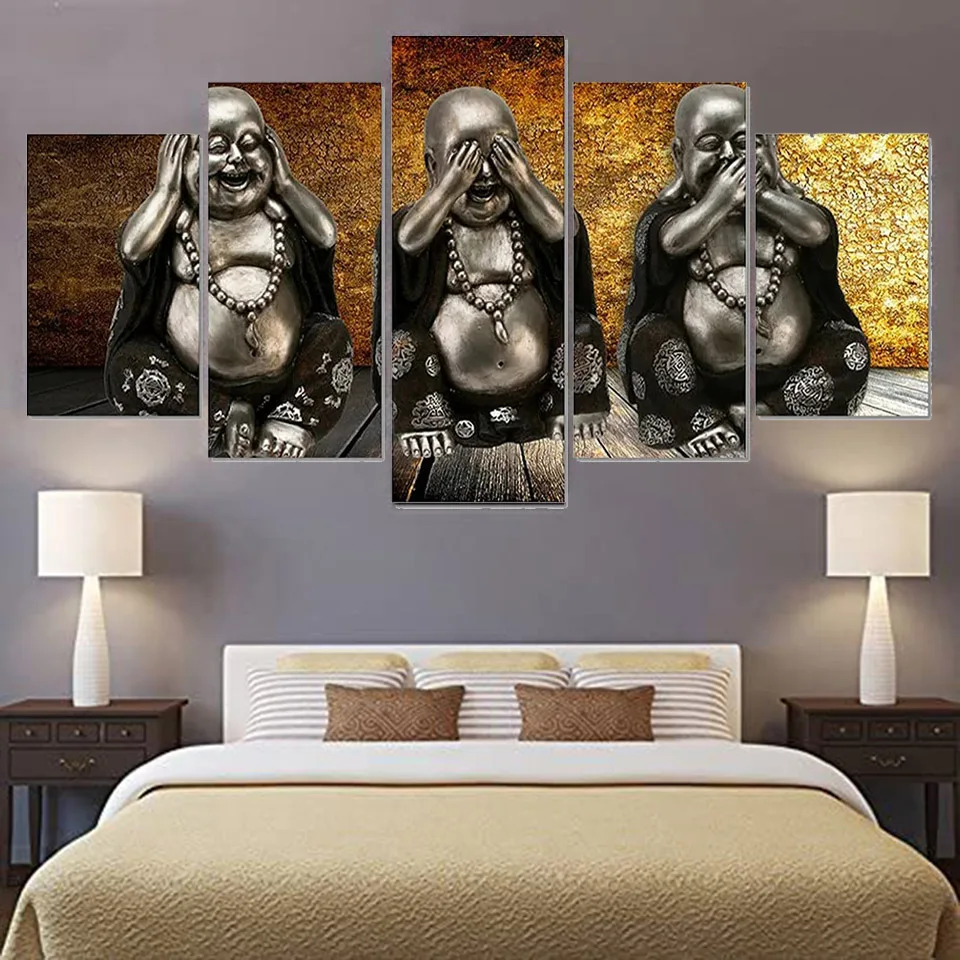 

Buddha Diamond Painting 5 Piece Funny Buddha Mosaic Full Embroidery Complete Kit Rhinestone Picture Home Decor New 2023 WE1212