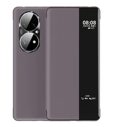 Smart View Flip Cover with Auto Sleep/Wake Feature - Premium Carrying Case - P50 Pro (Brown)
