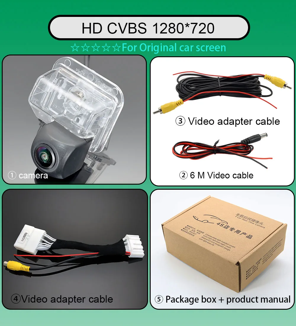 HD CVBS Fisch Auge Fahrzeug Backup Reverse Kamera Für Mazda Cx-5 CX5 KE Auto Rückansicht Kamera OEM Original auto bildschirm