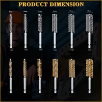 Steel Bore Wire Brush Twisted Wire Stainless Steel Cleaning Brush With Handle 1/4 Inch Hex Shank for Power Drill Impact Driver 2