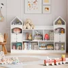 Castle Shape Children's Bookshelf, Kids Bookcase Display Case Kids Toy Storage Organizer Multifunctional Storage Cabinet 1
