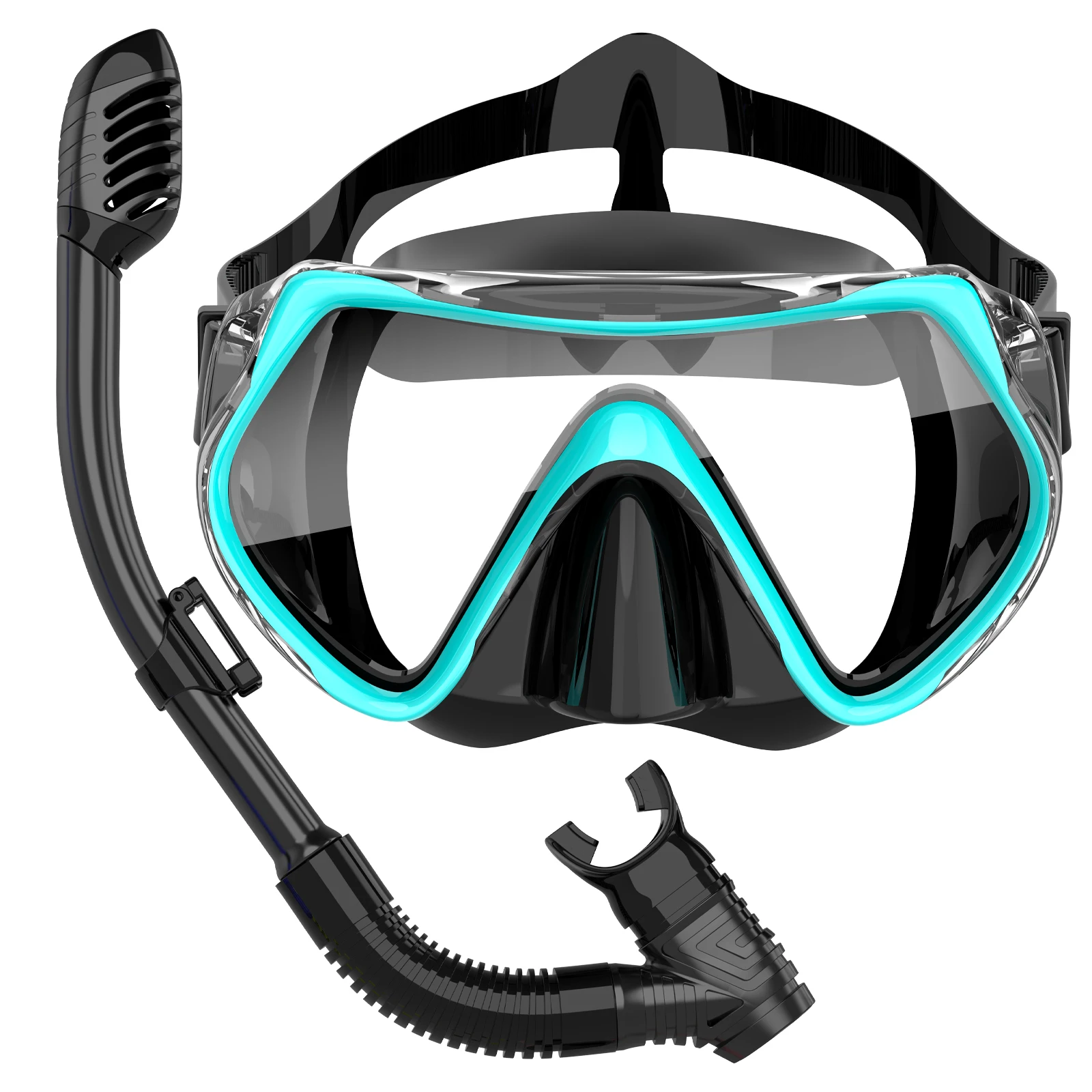 Teenager Diving Mask Dry Snorkel Set HD Anti-Fog Tempered Glass Professional Panoramic Snorkeling Gear Swim Training Snorkel Kit