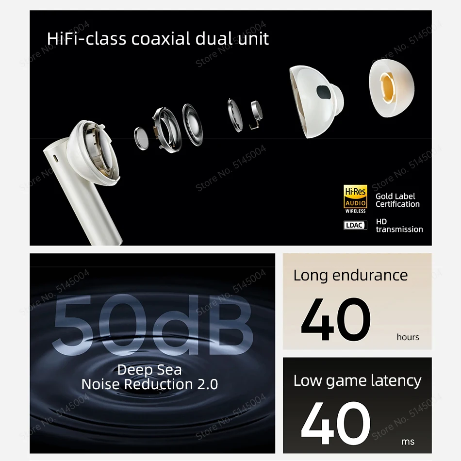 Wireless Earphones Global Version realme Buds Air 6 Pro True Wireless Earphone 50dB Active Noise Cancelling Bluetooth 5.3 TWS Headphone LDAC