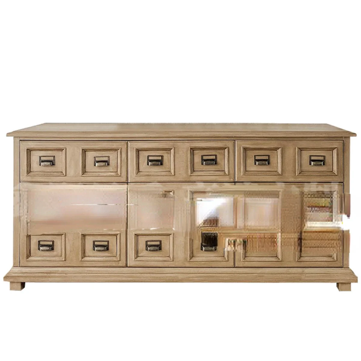 

Retro Style Solid Wood Chest of Drawers Storage Cabinet Home Living Room Large Capacity Storage Cabinet