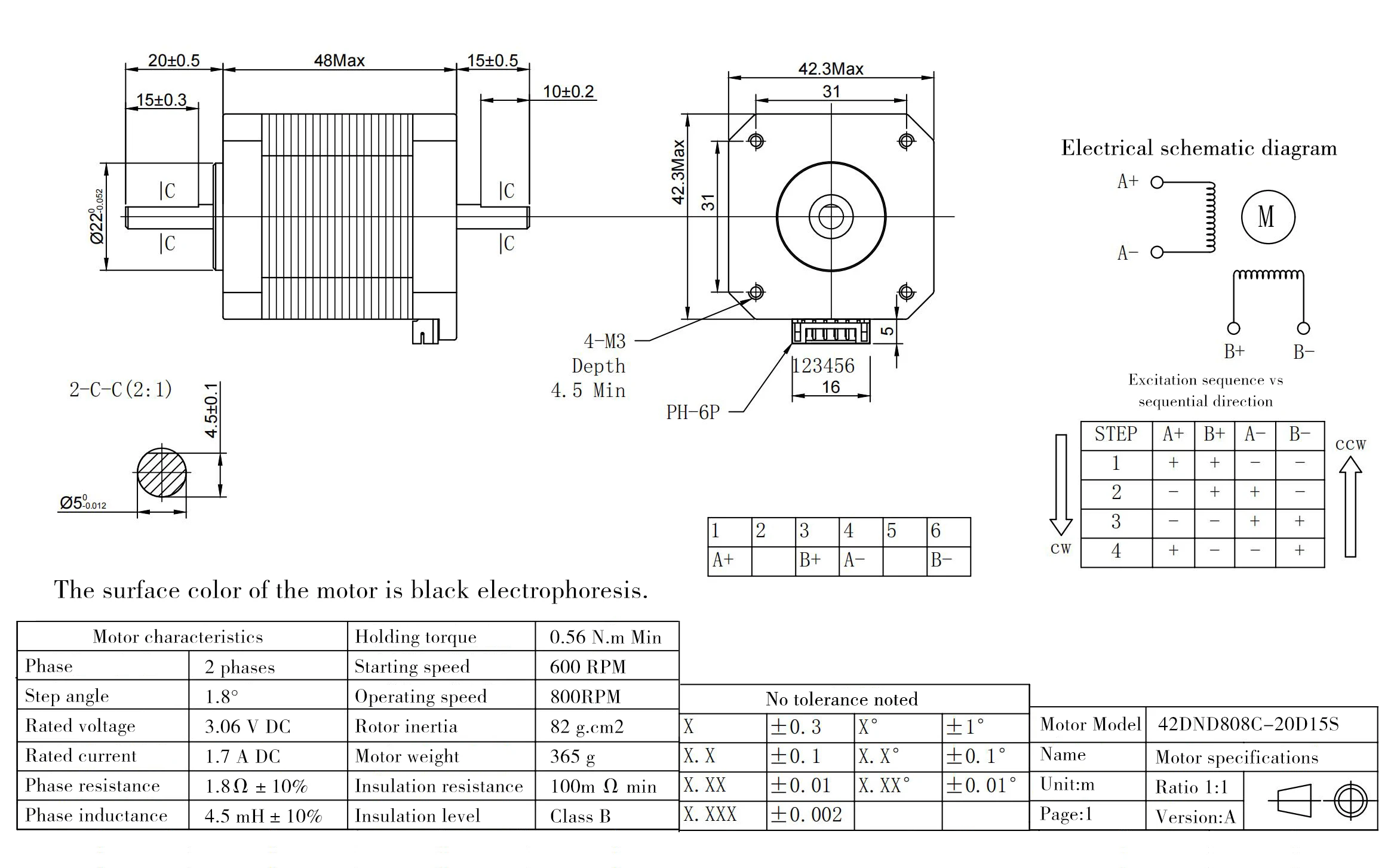 Nema 17 Stepper Motor 48mm 0.56N.m 1.7A Dual/Single Axle 42 Stepping Motor 3D printer CNC Engraving Milling Machine