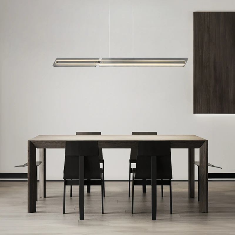 

Restaurant chandelier modern, simple, light and luxurious, with a sense of luxury. Home long artistic glass dining table