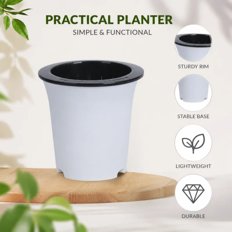 Self-Watering Double-Layer Flowerpot with Storage Basin - Thick Plastic Desktop Planter for Effortless Home Gardening