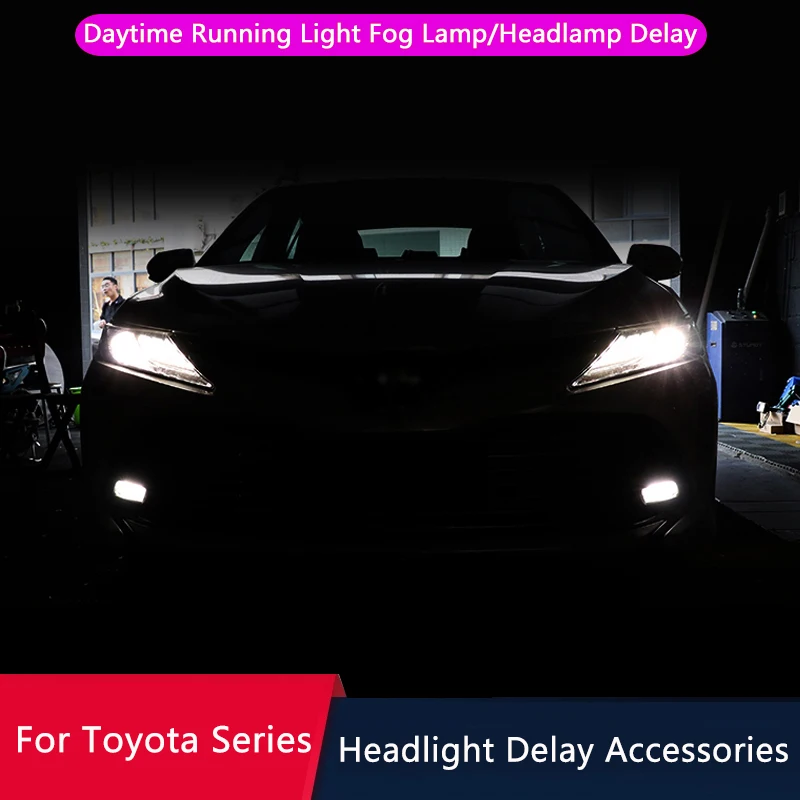 Qhcp Car Headlight Delay Module Obd Plug For Toyota Camry Rav4 Highlander Kluger Corolla Fog
