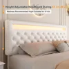 Bed Frame with 4 Storage Drawers, with Smart Control RGBW LED Lights Headboard Footboard, Control DIY Color, Box Spring Optional 2