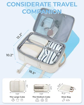 BAGSMART 17'' Laptop Backpack Travel Cabin 4pcs 40L Expandable Carry On Backpack with Shoe Bag Waterproof Female Backpack 1 BAGSMART 17'' Laptop Backpack Travel Cabin 4pcs 40L Expandable Carry On Backpack with Shoe Bag Waterproof Female Backpack