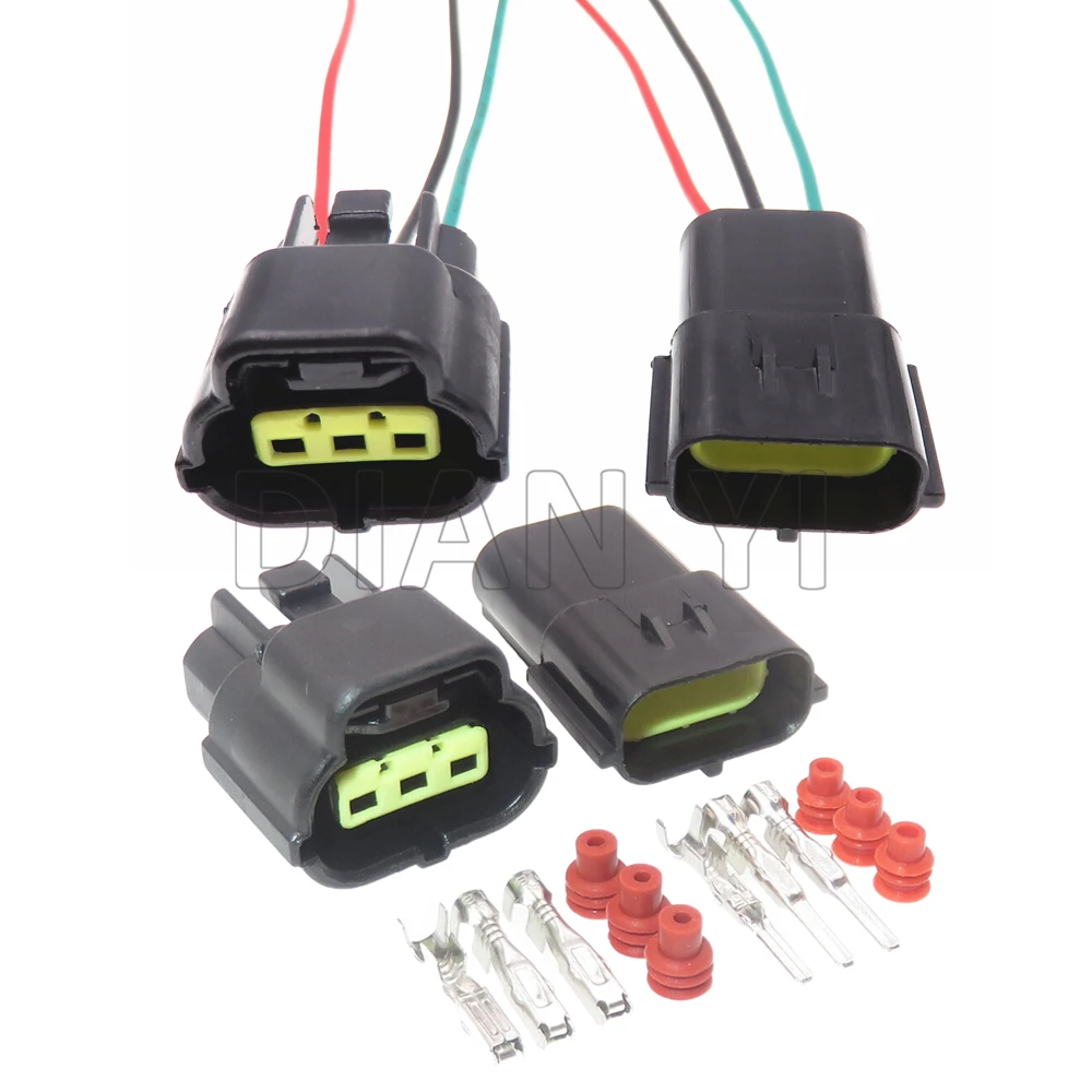 1 Set 3 Way Starter Automotive Throttle/Oxygen Sensor Wiring Socket With Cables 174357-2 368523-1 174359-2 Car Sealed Connector