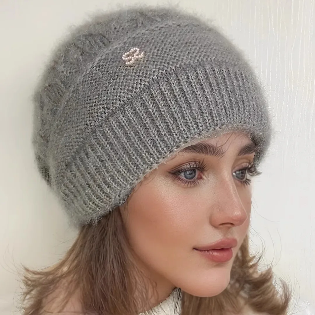 1pc Knit Hat With Lining, Women's Warm Ear Protection Winter Hat, Fashionable All-Match Design Suitable For Daily Wear And Skiin 3